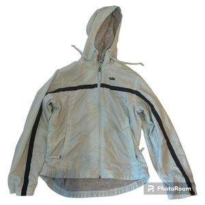 Nike y2k vintage windbreaker jacket light blue black detail with gray lining
